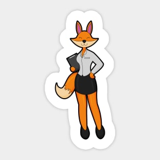 Fox as Secretary with Notepad Sticker